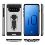 Wholesale Galaxy S10e Metallic Plate Stand Case Work with Magnetic Mount Holder (Black)